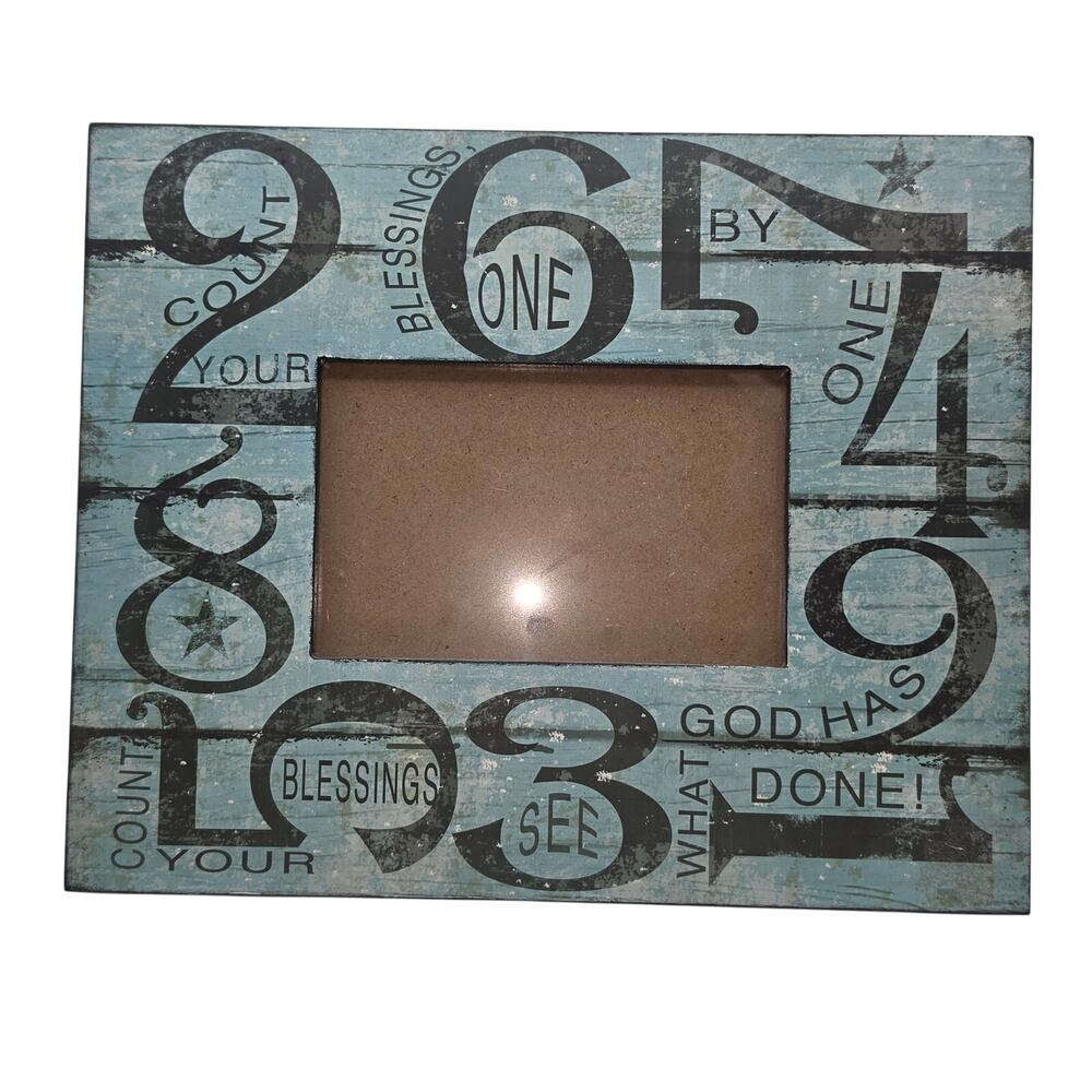 Count Your Blessings Carpentree Christian Wood Picture Frame Art Decor VTG 2008